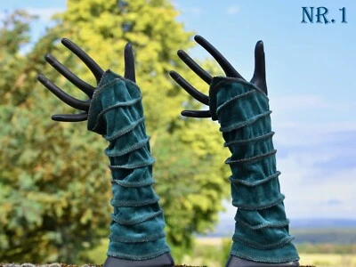 Handstulpen Samt Pulswärmer Dekorative Arm Stulpen Elfen Feen Stulpen Goa Hippie - Bild 1 von 4