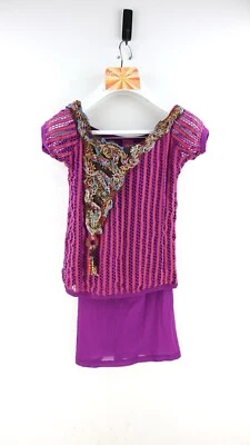 Save the Queen! fishnet & mesh short sleeve blouse in fuschia size M/UK10 - Image 1 of 4