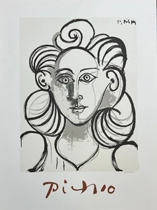 Póster litográfico Pablo Picasso, "Portrait de Femme", - Imagen 1 de 2