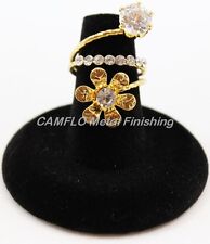 Flower Style with Crystal Accents 24K Gold Plated Fashion Ladies Ring