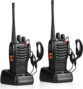Confezione 2 Walkie Talkie Radio Bidirezionali Ricaricabili Lungo Raggio Con Auricolari - Foto 1 di 7