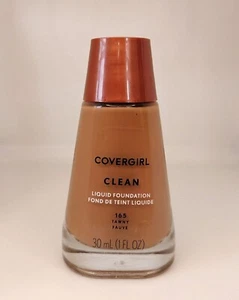Covergirl Clean Liquid Foundation 165 Tawny Fauve Makeup Neutral Shade Career 2x - Picture 1 of 12