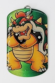Super Mario Bros 2D Bowser Original Nintendo NES 2" Dog Tag Nice Loose