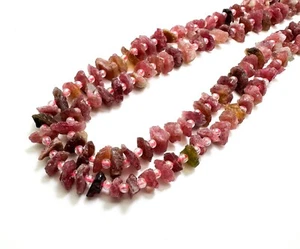Natural Pink Tourmaline Stick Beads 15.5" Strand Raw Spike Gemstone Beads PGS55 - Picture 1 of 9
