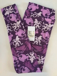 NWT LuLaRoe Disney TC ALADDIN GENIE MONKEY TIGER Purple Leggings *RARE* - Picture 1 of 2