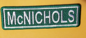 McNICHOLS Detroit Street Sign RC MC Bicycle Embroidered Patch * approx. 1.25 x 3 - Picture 1 of 2