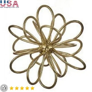 Pieza de acento orbe de mesa floral de metal única decoración del hogar regalo cualquier ocasión dorado - Imagen 1 de 5