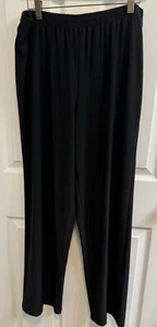 Pantalones de vestir Alfred Dunner 16 negros cintura elástica mezcla de poliéster usados - Imagen 1 de 7