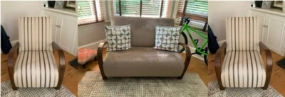 A set of Beautiful Laura Ashley Darwin Art Deco Style Sofa and 2 Armchairs - Image 1 of 3