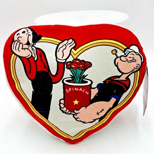 Popeye & Olive Oyl Plush Pillow Heart Shape Double Sided 2013 Sugar Loaf 9x10” - Picture 1 of 6