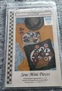 Nuevo Patrón de Colección Mini Piezas de Costura Aplique "CESTA DE FLORES" #Sm 308 - Imagen 1 de 3