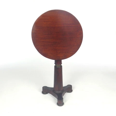 Antique Side Table Tea Tilt Top Flip Candle Stand Mahogany Empire 19th Century Cover