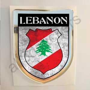 Adesivo Libano Stemma Resina Cupola Adesivi Bandiera Grunge Adesivo 3D Auto - Foto 1 di 1