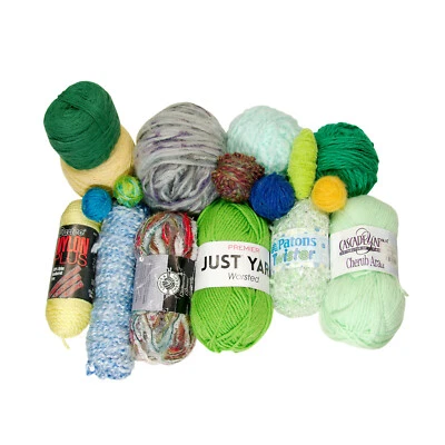 17-Piece Bulk Yarn Ball Skeins Lot Fine Chunky Novelty Nylon Worsted Cherub Aran - Image 1 of 4