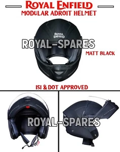100% Genuine Royal Enfield "MODULAR ADROIT HELMET" Matt Black - Express Shipping - Picture 1 of 10