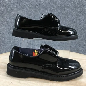 Thorogood Shoes Womens 7 M Plain Toe Uniform Derby Oxford Black Patent Leather - Picture 1 of 21