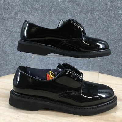 Thorogood Shoes Womens 7 M Plain Toe Uniform Derby Oxford Black Patent Leather - Image 1 of 4