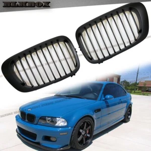For 01-06 BMW E46 M3 Coupe Converti Model Front Nose Grille in Matte Black- Pair - Picture 1 of 3