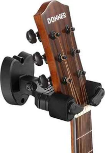 Donner 1 Pack Auto Lock Guitar Wall Hanger Locking Wall Mount Holder w/ Screws - Picture 1 of 3