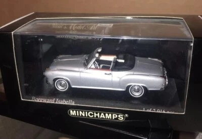 Borgward Isabella Coupe Cabriolet 1959 Silver Metallic 1:43 Minichamps - Image 1 of 3