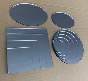 Spiegel Acryl Plexiglas® Platte Silber Rund Oval Zuschnitt 3mm Deko Wand Bad 