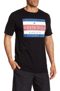 Rip Curl Men's S Tee T-Shirt Short Sleeve Black Costa Rica Heather 100% Cotton - Picture 1 of 2