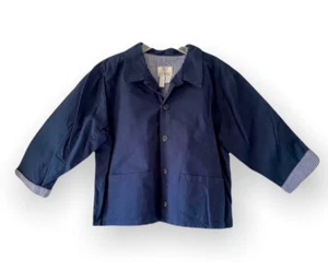 UTE Wood Boys Navy Blue Single Breasted Cotton Blazer Jacket Sport Coat Size 4 - Picture 1 of 10