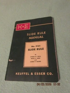 K & E - No 4161 Slide Rule Manual - Vintage - Copyright 1943, 1945, 1947, 1952 - Picture 1 of 10