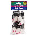 Penn Plax Play Fur Mice Cat Toys – Mixed Bag of 12 Play Mice with Rattling
