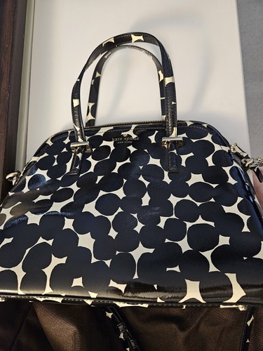 Borsa a tracolla o a tracolla Kate Spade bianca nera o a tracolla puntini Nuova come nuova