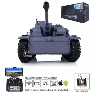 1/16 7.0 Henglong Plastic Stug III IR BB RTR RC Tank 3868 Steel Gearbox FPV Smog - Picture 1 of 12
