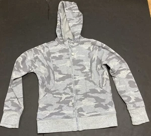 Girl's Athleta Gray Camo Hoodie Full Zip Sweatshirt Size 7 EUC - Picture 1 of 4