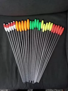 25 pajitas de pesca (5 rojas y blancas, 5 naranjas, 5 verdes, 5 amarillas, 5 rojas) nuevas - Imagen 1 de 4