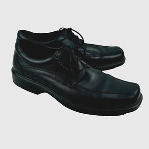 Ecco Classic Oxford Shoes Mens US 11.5 EU 45 Black Leather Lace Up Bicycle Toe - Picture 1 of 13