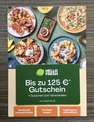HELLO FRESH Gutschein + Gutschein zum Verschenken Einkaufsgutschein 125 € *NEU - Bild 1 von 4