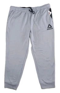 Reebok Men's Moisture Wicking Drawstring Pull-On Gray Fleece Slim Jogger Sz 3XL - Picture 1 of 9