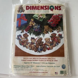 Dimensions Counted Cross Stitch Kit 8693 Christmas Bears Tree Skirt 2002 - Picture 1 of 2