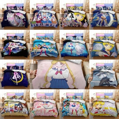 SAILOR MOON Bettbezug Kissenbezüge Deckenbezug Bettwäsche-Set Single Double - Bild 1 von 4