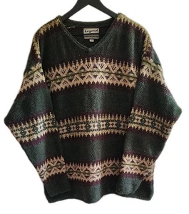 Legend Classic Sweaters Mens XL Genuine Shetland Wool Aztec Double Sided Print - Picture 1 of 8