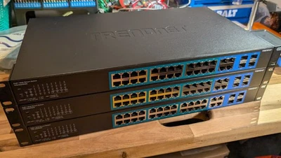 TRENDNET TPE-5028WS 28P WEB SMART POE+ SWITCH 24 Port SFP Ports L@@K!  - Image 1 of 4