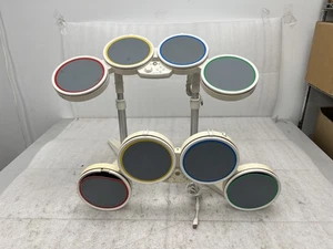 2 Heavily Used Nintendo Wii Rock Band White Drum Set USB Wired 19092 No Pedals - Picture 1 of 9