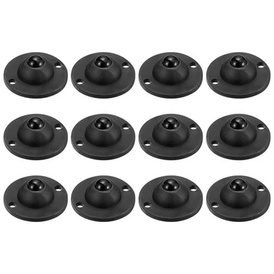 12x Kleber Mini Laufräder Universal Lenkrolle 360°Drehbare Kleberollen (Schwarz) - Bild 1 von 4