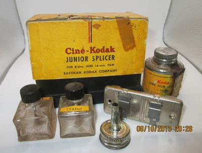 Antigo Eastman Kodak Co Cine-Kodak Junior Splicer 8mm/16m, Kit de Filme na Caixa com Cimento - Imagem 1 de 4