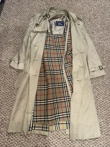 Burberrys Authentic Men 36 S Trench Coat Kensington Wool Liner Nova Check Class - Picture 1 of 15