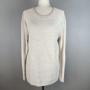 Scotch & Soda Amsterdam Couture Womens Sweater Size M Medium Ivory Cotton Linen - Picture 1 of 11