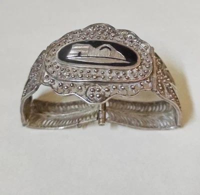 Bracciale in filigrana di argento e smalto vintage Iran  1940s - Bild 1 von 4