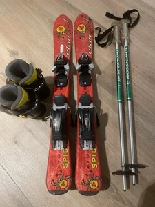 Kinder Carver Ski Set 80 Anfänger + Techno Pro Skistiefel Größe 24-25 - Bild 1 von 14