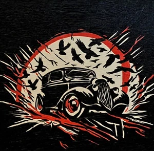 Originial acrylic painting. Hot rod vintage custom car. hand painted unique art. - Picture 1 of 2