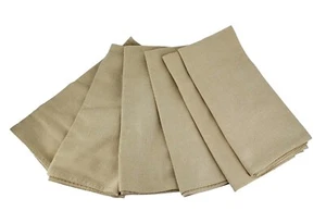 Set/6 tovaglioli da pranzo 100% cotone beige/cachi casale biancheria da tavola vintage - Foto 1 di 3