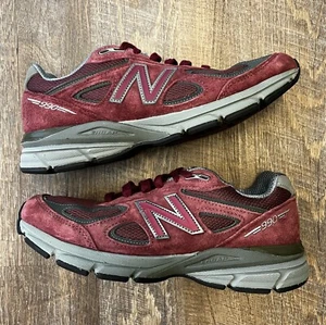New Balance 990v4 Made in USA Burgundy Red Grey Men’s Size 7.5 Sneakers M990BU4 - Picture 1 of 9
